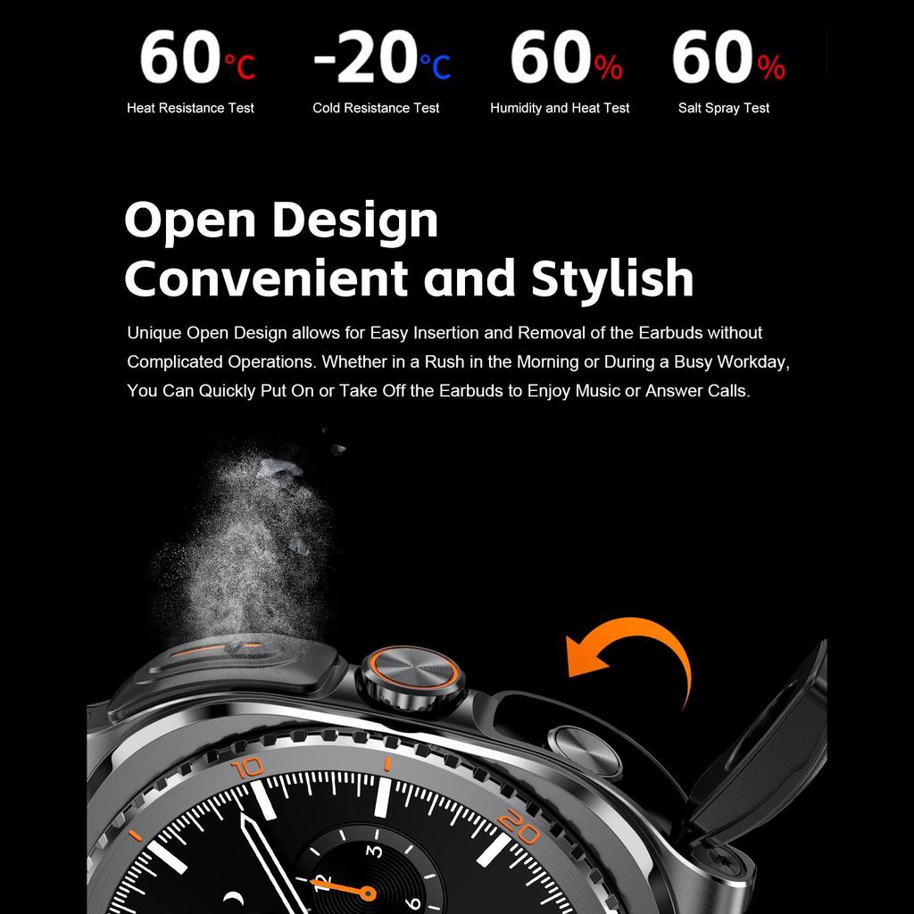 2-in-1 Smartwatch mit kabellosen Ohrhörern, 1,53 Zoll Voll-Touchscreen, Bluetooth, IP67, Kompatibel mit Android iOS