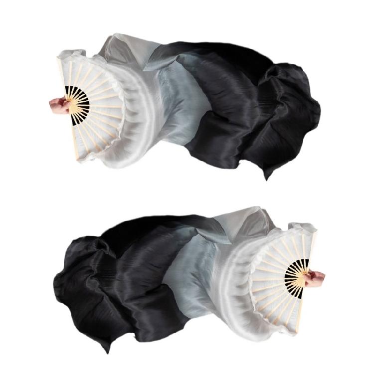 Unique Dyed Silk Dance Hand Long Fan for Dance Enthusiasts