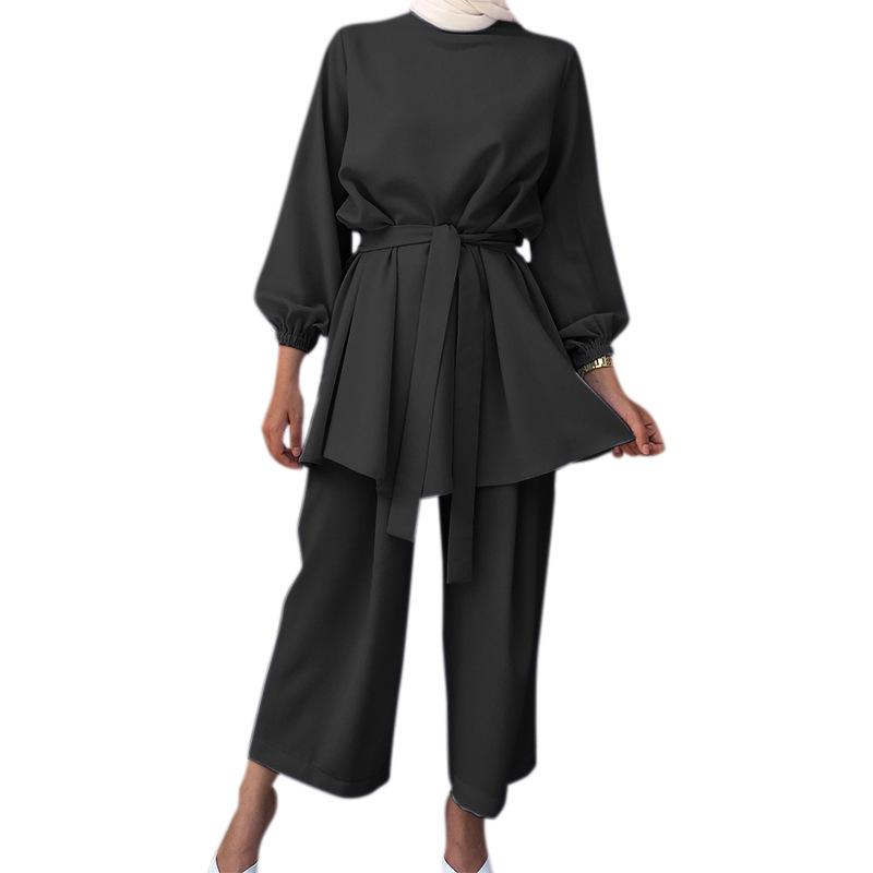 Yiduo Duo European & American Solid Color Fashion Two-Piece Set 21028