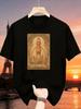 Men'S Niche Retro Card 'ROBERT, HELP' Cartoon Print T-Shirt, Casual Round Neck Short Sleeve, Quirky Cartoon Print, Humor