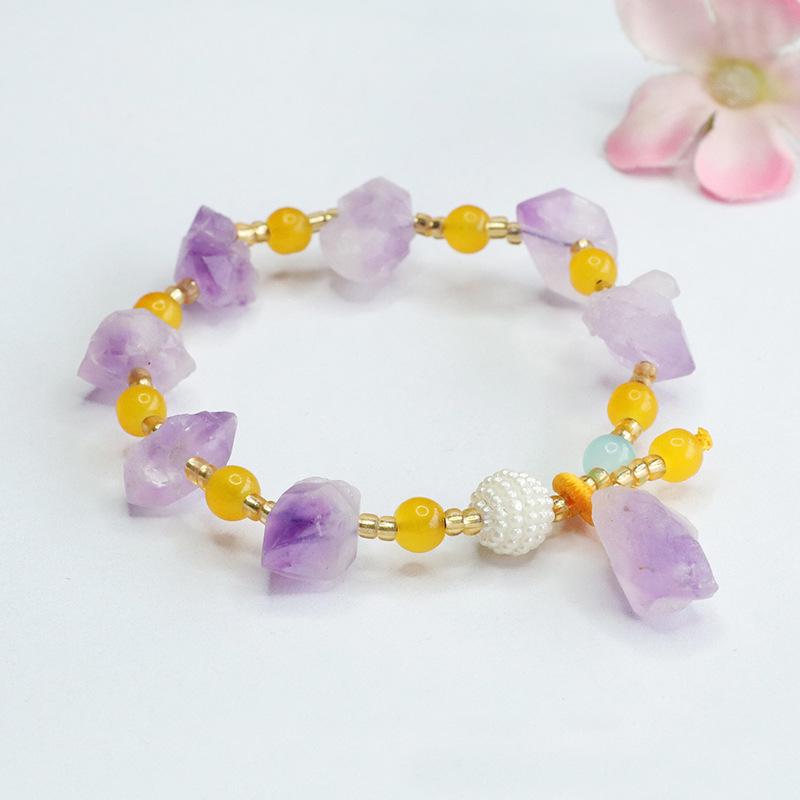 Juan Yu Amethyst Bracelet - Nine Purple Li Fire Hand String Gem Jewelry