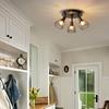 Kitchen Lamp Ceiling Type Three Lights Multi-directional Rotation Black Iron Lampshade For Kitchen Farmhouse Restaurant Porch Corridor Etc
