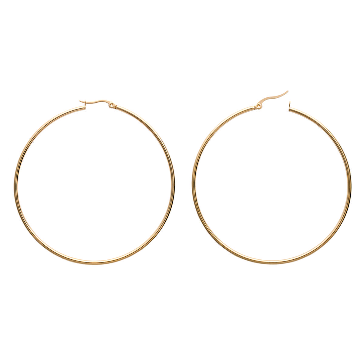 

Les Trésors De Lily [M8809] - Créoles Acier Chorégraphie doré - 7 cm- 2 mm