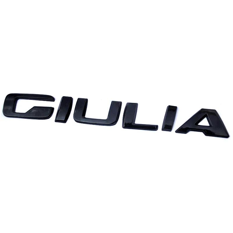 Black Q4 GIULIA STELVIO Letter Emblem Car Stickers For Alfa Romeo Giulia Stelvio Exterior Decoration Accessories