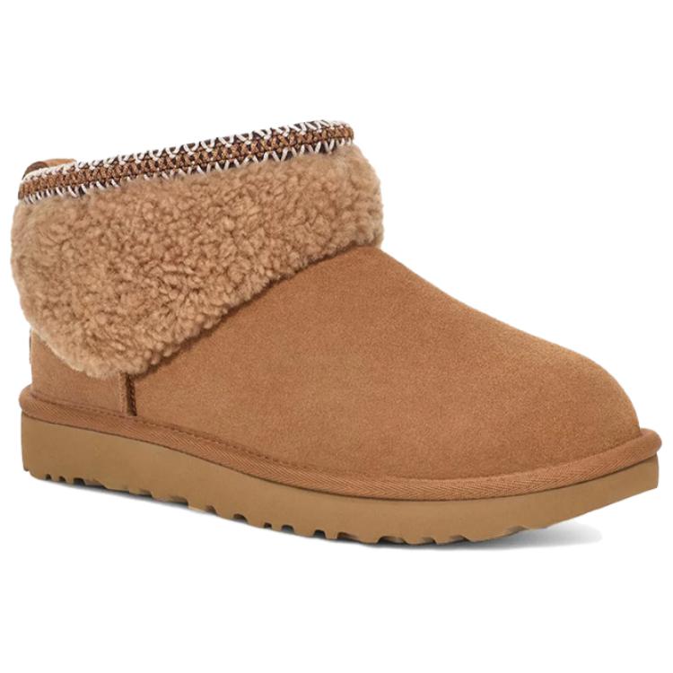UGG Classic Ultra Mini Maxi Curly Boot Chestnut Women's Sneakers 1158263-CHE
