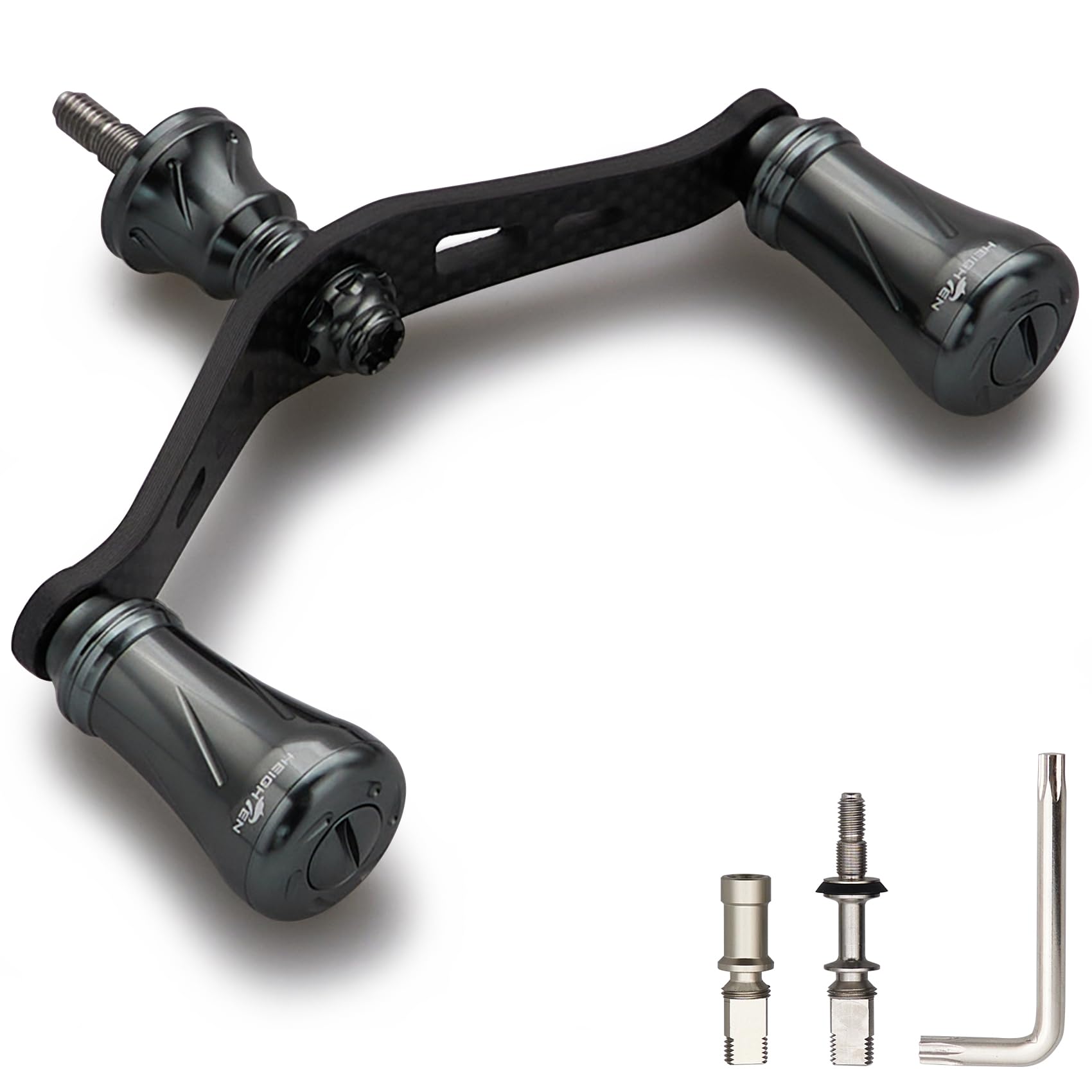 

HEIGHTEN 90мм Рукоятка катушки Shimano Daiwa Универсальная Карбоновая ткань Карбоновая кривошипная рукоятка для спиннинговых катушек Шахматная серия Ручка Темно-серый 1.5K (19 мм -