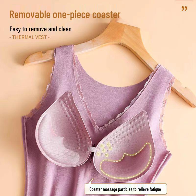 Women's V-Neck Warm Vest - Slim Fit, Comfortable, No Bra Needed, Autumn/Winter Base Layer