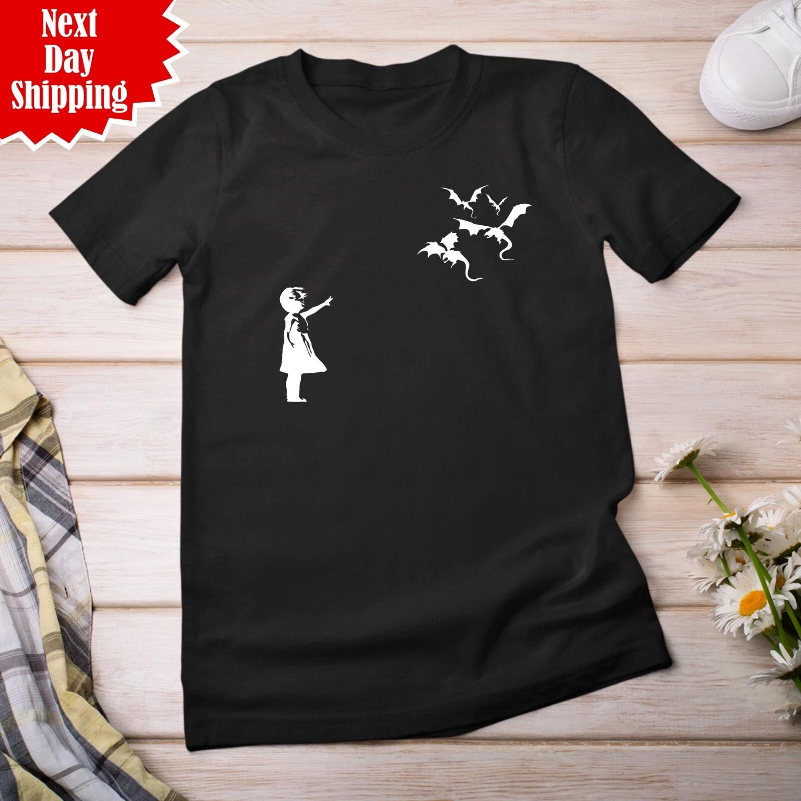 Dragon Banksy T Shirt Cool Printed Funny Art Design Unisex Adults Crew Neck Top S