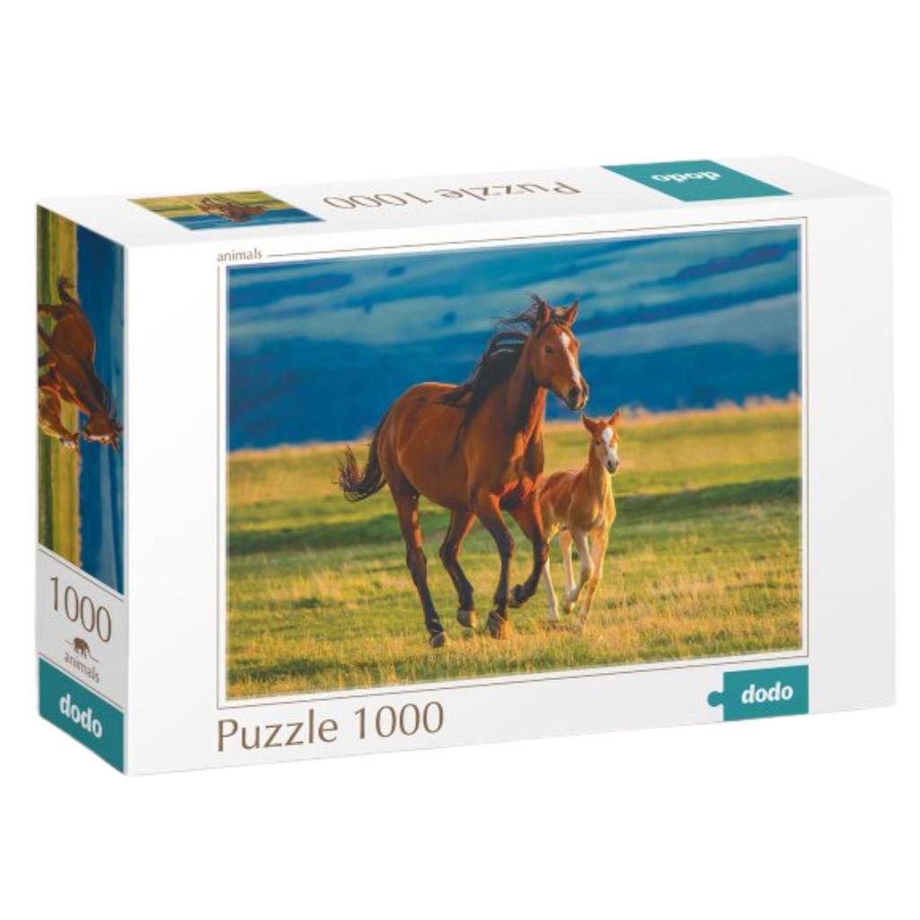 Puzzle Nauka Źrebaka 1000 Elementów Do Ułożenia Piękny Obraz Koń I Źrebak