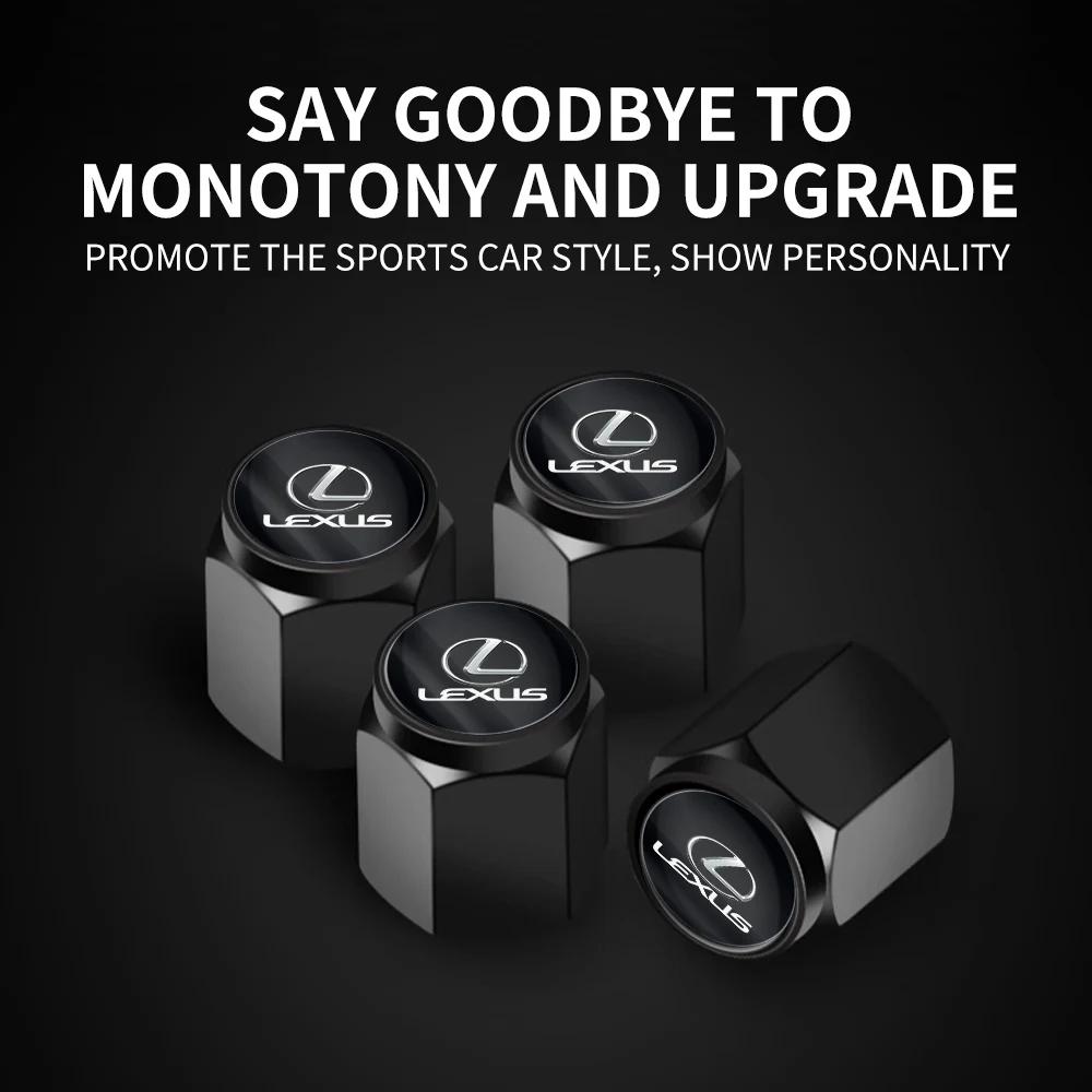 4Pcs Aluminum Alloy Car Tire Valve Covers Accessories For Lexus ES300 RX330 RX300 GS300 IS250 IS200 CT200h IS300 NX RX LX GX GS