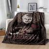 Coperta con stampa horror hellraiser coperta da picnic coperta sottile in flanella morbida e confortevole coperta da viaggio per la casa regalo di compleanno