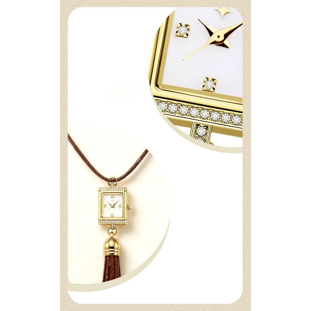 Damen Taschenuhr Französisch Elegantes Quasten-Anhänger-Halskette Für Sie Damen Geburtstagsgeschenk Quarzwerk Retro Mode Schmuck
