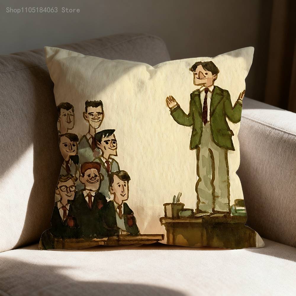 D-Dead P-Poets S-Society Pillow Case Print Polyester Fiber 40X40 cm Home Sofa Throw Cushion Cover Decoration