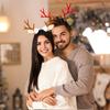 Reindeer Antler Headband Ornament Adjustable Size Christmas Reindeer Headband with Soft Antlers and White Sphere