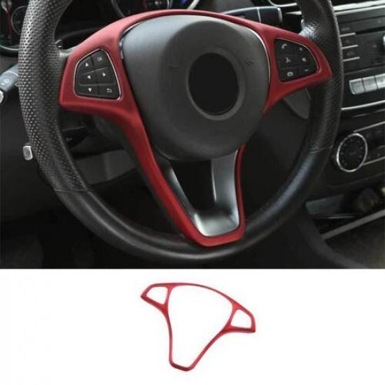 Steering Wheel Frame Cover Trim 1PCS Fit For Benz E-Class W213 2016-2018 ABS Red