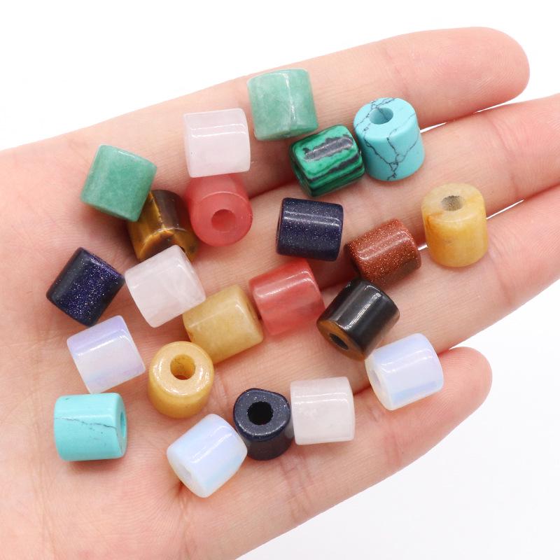 Large Hole Natural Crystal Agate Cylinder Beads 9x9mm, 3mm Hole, DIY Jewelry Accessories.