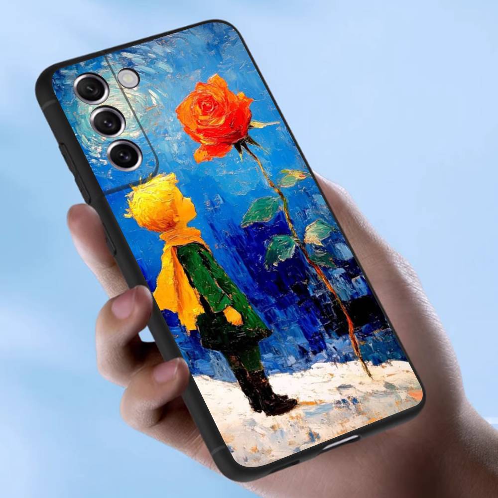 Oil Painting The Little Prince Case For Samsung Galaxy Case S25 S23 S22 S21 S30 S20 S10 Ultra Plus FE TPU Soft Cover