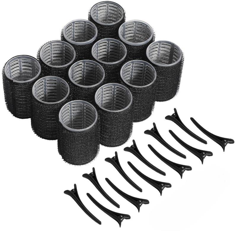 

24 шт. Бигуди без нагрева с зажимом - Самоклеящиеся, Без нагрева для завивки, Подходят для любой длины волос - Женские инструменты для укладки своими руками чёрный