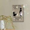 Vintage Spanish Tin Sign Toilet Reminder, 2D Flat Metal Wall Art, Retro Bathroom Decor for Home Bedroom Dining Room