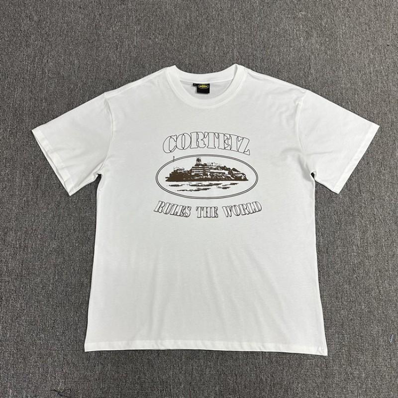Corteiz Alcatraz Print Tee Unisex Streetwear Hip Hop Skateboard Casual Cotton T-Shirt Loose Fit