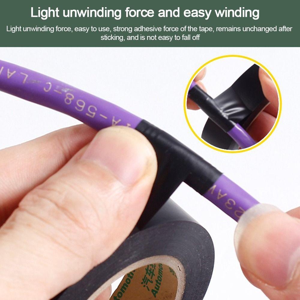 New Black Electrical Tape Waterproof Self-adhesive Electrical Insulation Tape PVC Voltage Wire Organizer
