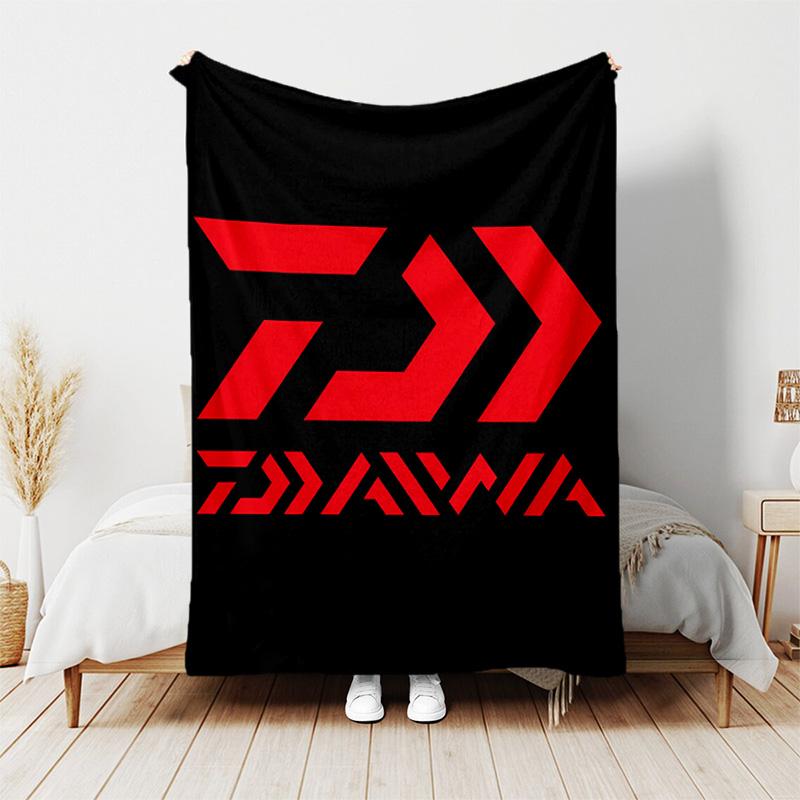 Fishing D-Daiwa printed throw blanket—lightweight,soft,warm;versatile blanket for all seasons—perfect as &air-conditioning throw,nap blanket