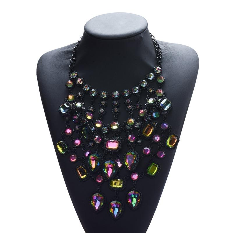 Exaggerated Necklace Retro Multi-layer Court Style Neck Chain Alloy Gemstone Body Chain Female
