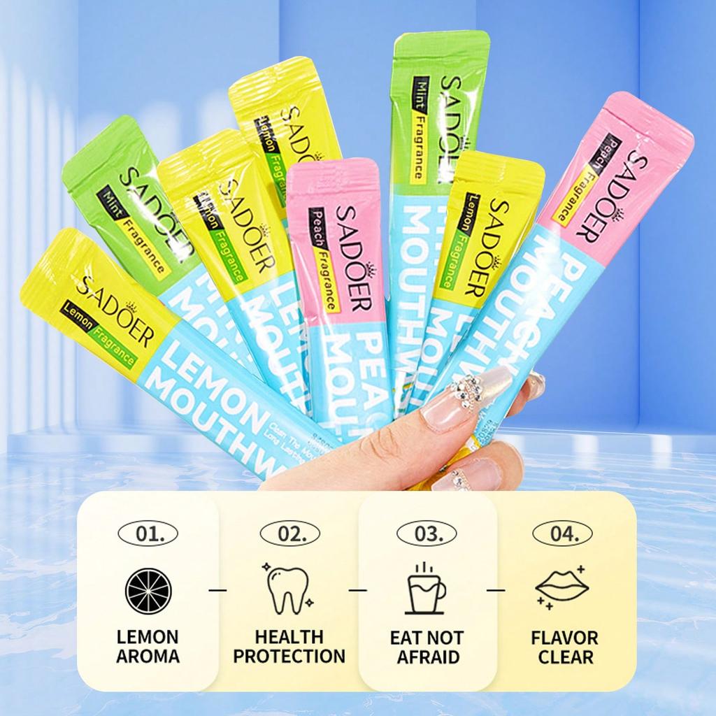 20pcs Fruit Flavored Mouthwash, Disposable Mouthwash, Fresh Breath, Clean Teeth, Protect Oral Health