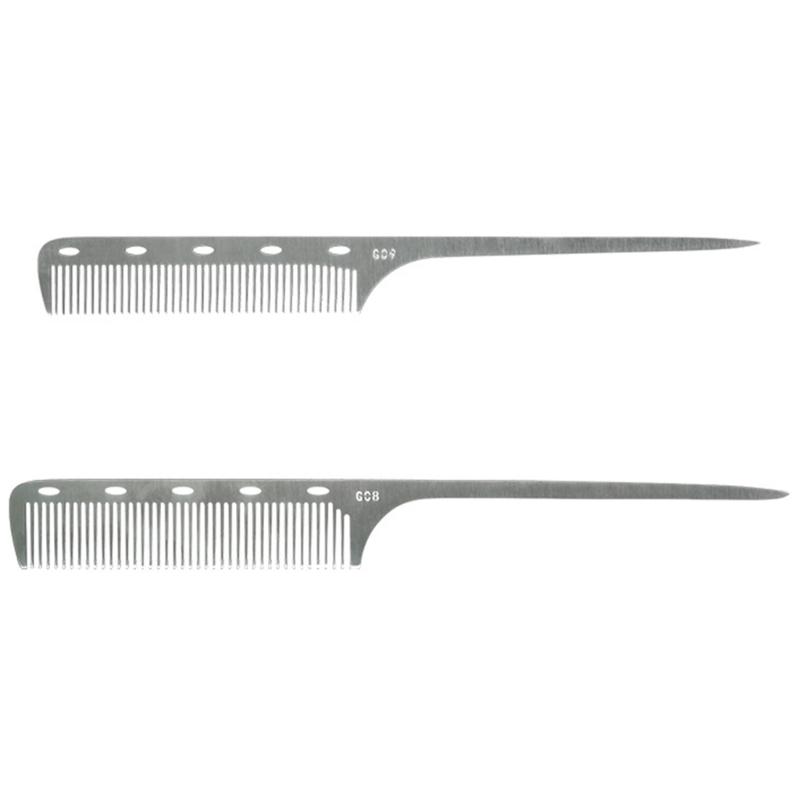 Professional Anti Static Metal Comb with Hanlde Fine Cutting Comb for Hair Styling Hairdressing