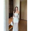 White Mesh Tube Top Dress Women's Summer Seaside Vacation Beach Skirt Temperament Hip-wrapped Long Skirt