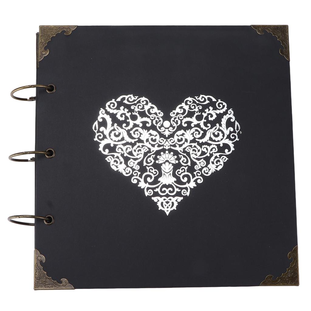 Scrapbookingové sady 25 stran Prázdné lepicí ruční DIY fotoalbum s kovovými kroužky pro svatbu, cestování, výročí