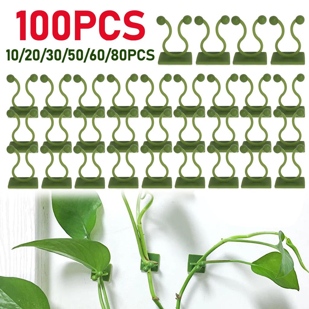 100-10PCS Plant Climbing Wall Self-Adhesive Fixed Buckle Hook Fastener Tied Fixture Buckle Garden Plant Wall Climbing Vine Clips