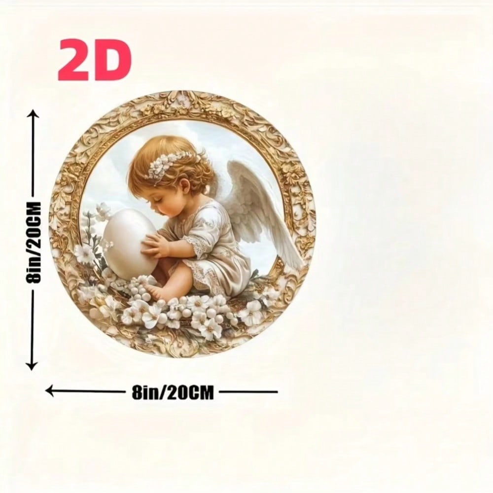 Gold Frame Floral Angel Metal Sign Home Decor Gift 20x20