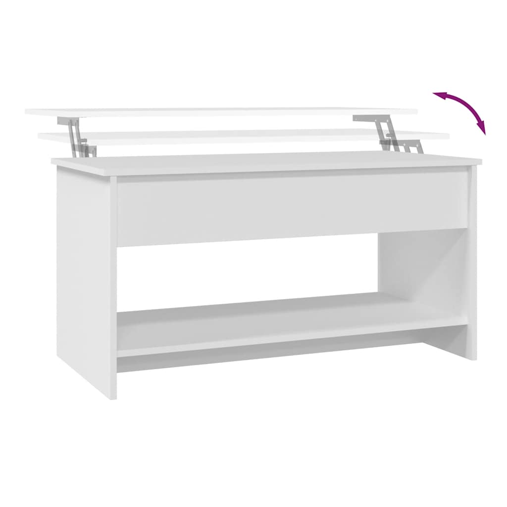 Vidaxl Stolik Kawowy, Biały, 102X50X52,5 Cm, Materiał Drewnopochodny