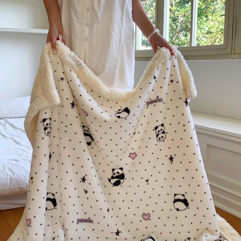 Winter Thick Milk Fleece Blanket Office Nap Sofa Bed Kids Students