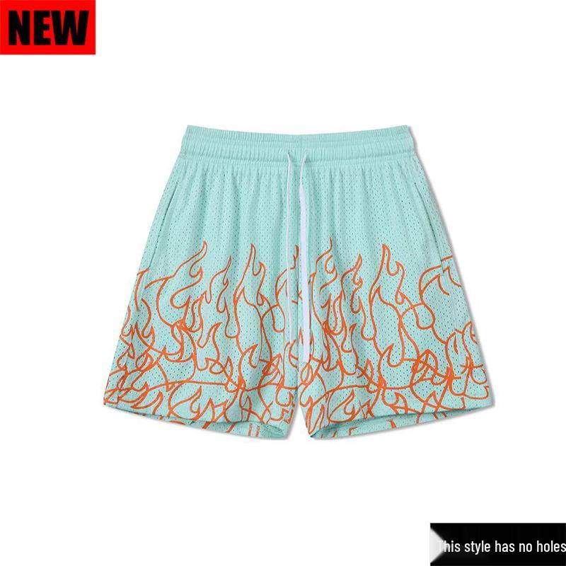 Men's American-Style Breathable Mesh Sports Shorts - Fitness, Running, Beach, Basketball & Trendy Five-Point Pants