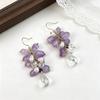 "Zixiao Condensation" Mori Super Immortal Crystal Fringed Earrings Handmade Beaded Earrings Women's Long New Chinese Earrings