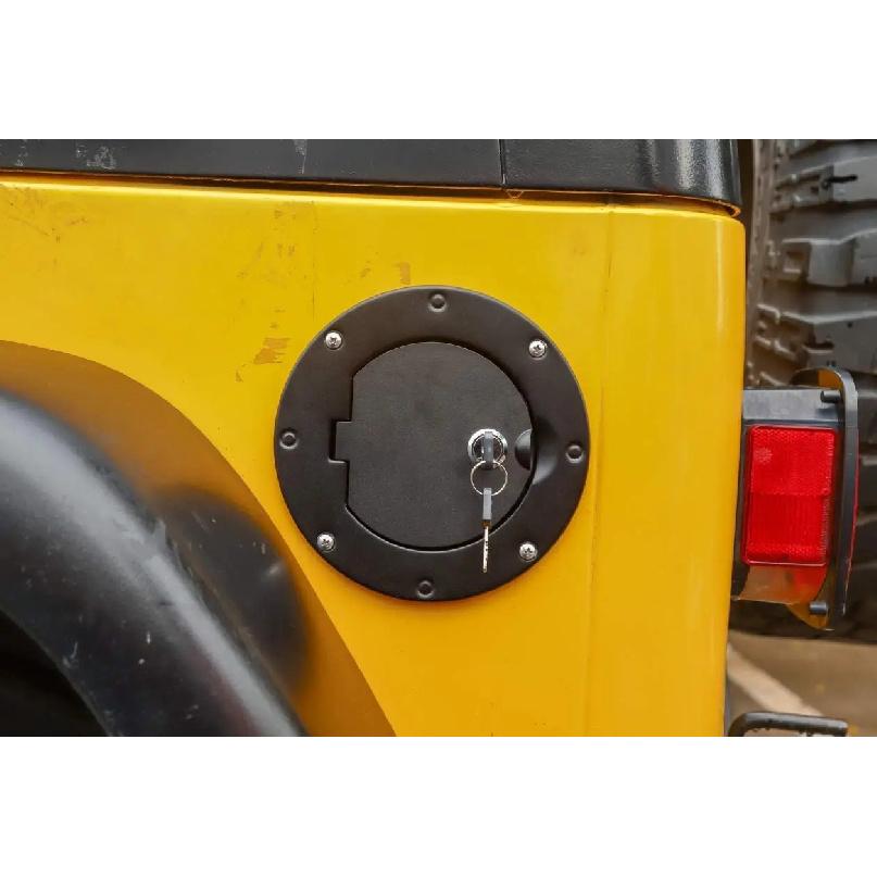 For Jeep Wrangler TJ 1997 - 2006 Rampage Locking Fuel Door Cover Billet Style Locking Fuel Gas Tank Cap Cover