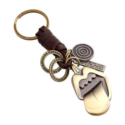Porte-clés créatif pour hommes et femmes, petits cadeaux, porte-clés vintage en cuir tressé