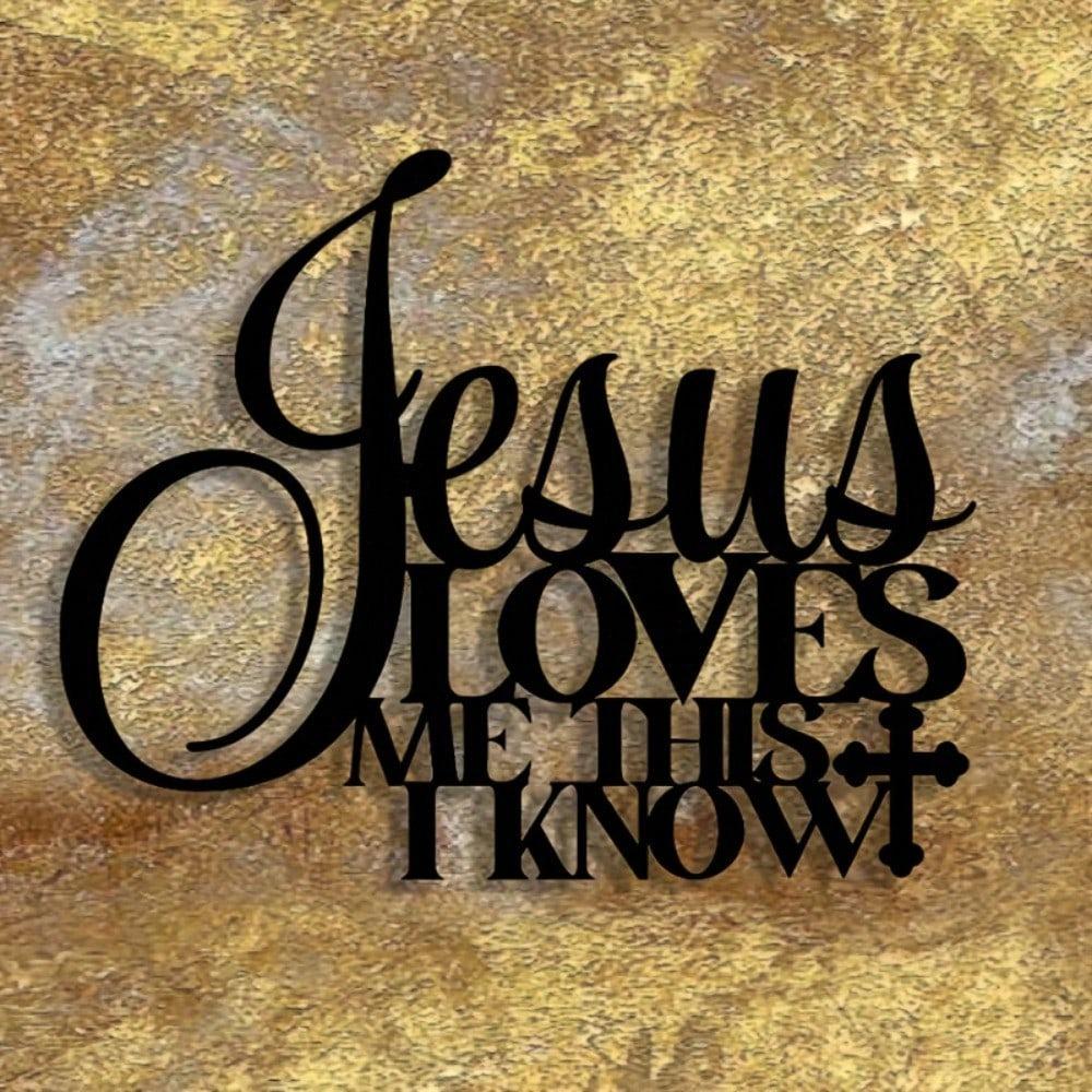 Jesus Loves Me Metal Wall Art Halloween Decor Elegant Home Office Farmhouse Gift