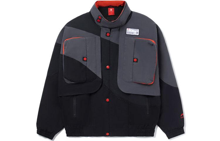 Куртки Li Ning Унисекс Эбеновый Черный Стойка Умеренная Рабочая одежда AFDR699-1 M