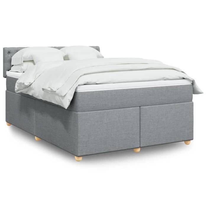 VidaXL Sommier à lattes de lit avec matelas Gris clair 140x190cm Tissu 3286682