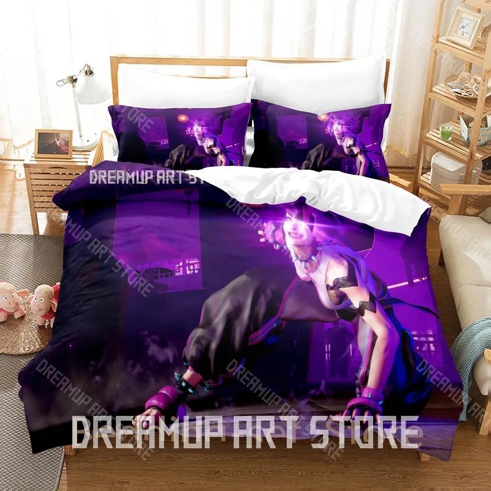 3D Print Juri Han Game Street Fighter Bedding Set Cartoon Anime three-piece set Adult Kid Bedroom Duvetcover Sets