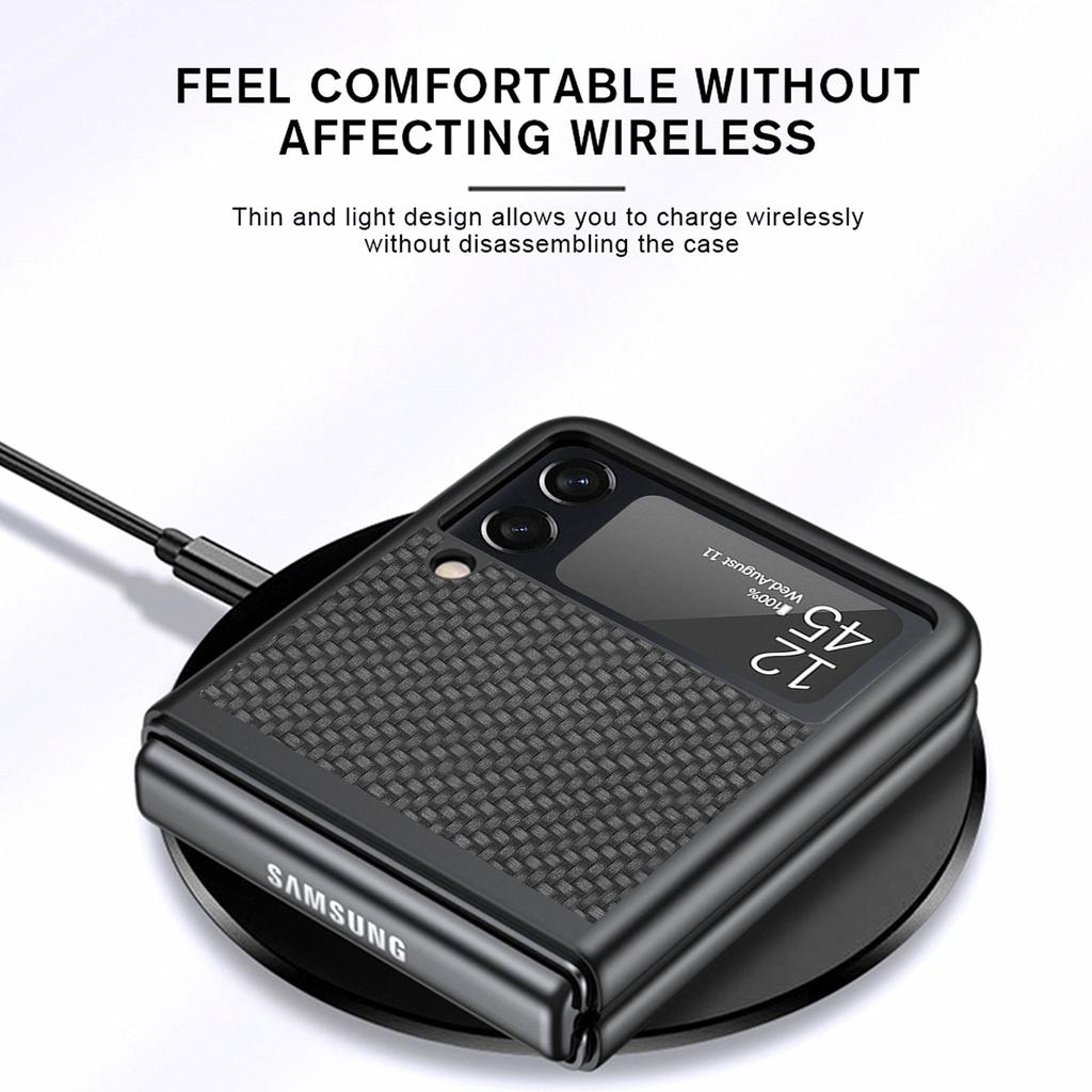 Luxuriöses Carbon Fiber Slim Case für Samsung Galaxy Z Flip 3 4 5g Flip3 Flip4 Telefonschutzhülle Coque für Samsung Z Flip 4