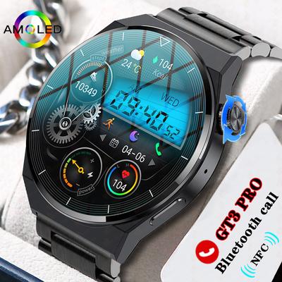 Pentru Huawei Xiaomi NFC Smart Watch Men Gt3 Pro AMOLED 390*390 HD Screen Heart Rate Bluetooth Call IP68 Waterproof Smartwatch