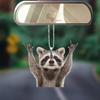 Acrylic Raccoon Rearview Mirror Hanging Ornament