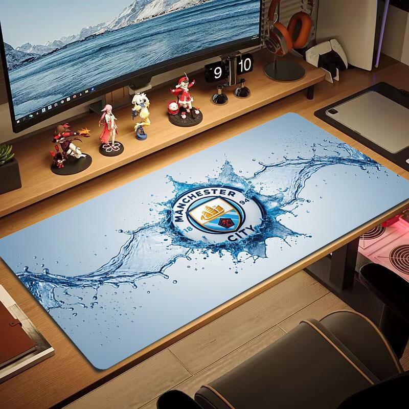 Manchester City F Large Size Mouse Pad Large Gaming Table Cushion Non-slip Laptop Tablet Big Mousepad XXL Mat Mini PC Playmat With Lock Edge