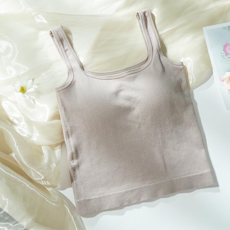 White Strap Vest with Chest Pad Women Wear Outside The Inside with A Base Sports Network Red Ins Super Hot Summer Sexy Top