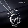 Cute Female Moon Bird Flower Pendant Necklace Vintage Silver Color Wedding  For Women