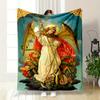 Archangel Michael Dragon Blanket Bedroom Blanket for Livingroom Couch Lunch Break Soft Throw for Friend's Festival Gift